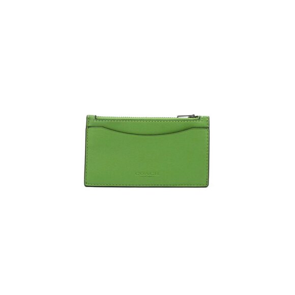 Coach Other - Coach Green Leather Zip Card Holder Wallet 4829